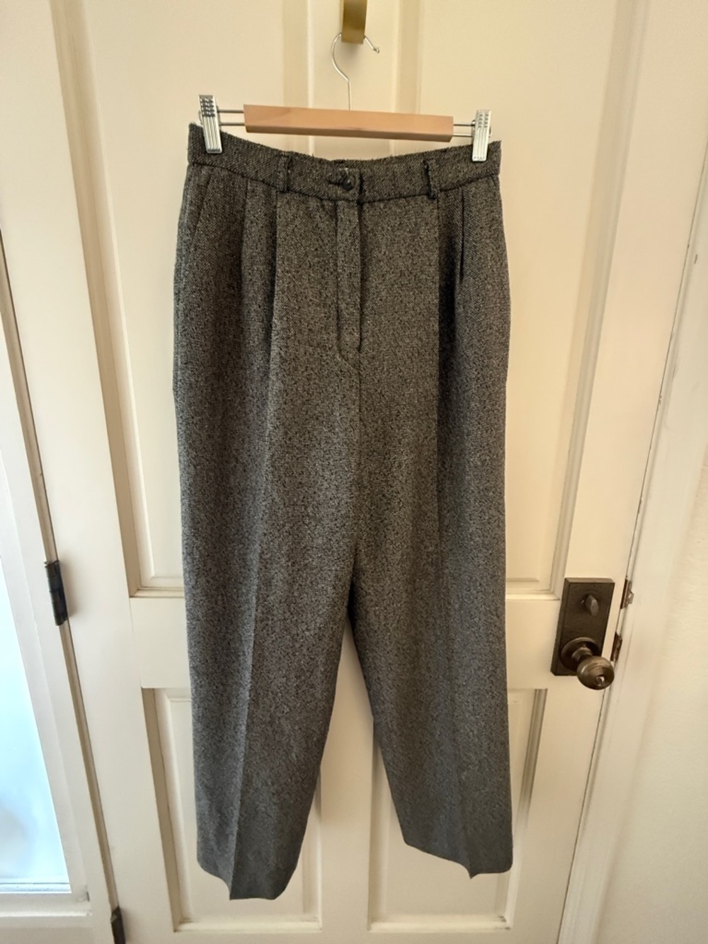 Pendleton Made in U.S.A. 100% Wool Tweed Lined Pants- Black & Cream